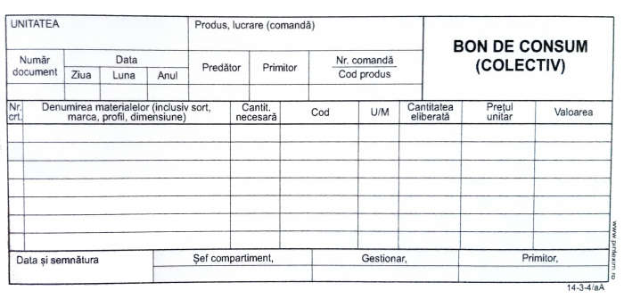Bon consum 1/3 A4, autocopiativ , 2 ex.(2 x 50 seturi) - personalizat [1]