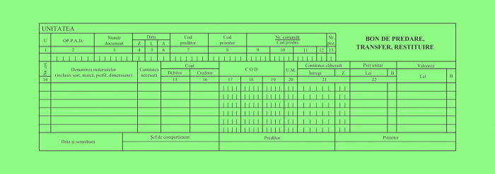 Bon predare/transfer/restituire 1/2 A4, autocopiativ, 2 ex.(2 x 50 seturi) [2]