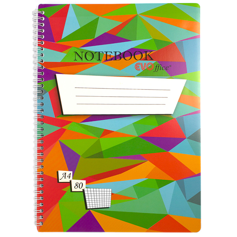 Caiet A4 cu spira metalica, 4 perforatii pentru indosariere,80 file - matematica  [1]