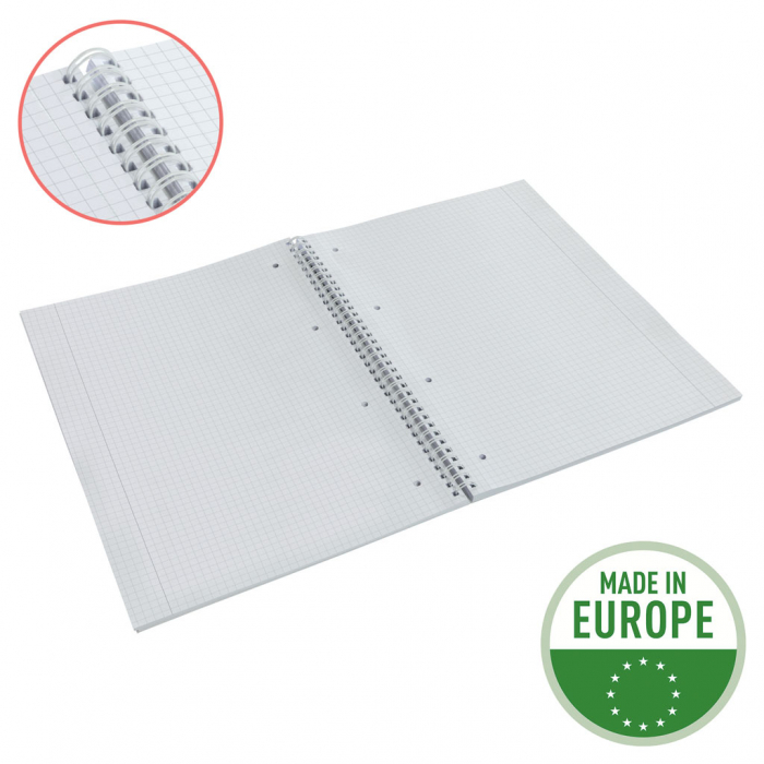 CAIET BIROU SPIRA A4 80 FILE ARITMETICA ALBASTRU COPERTA CARTON COLOUR'BREEZE ESSELTE [4]