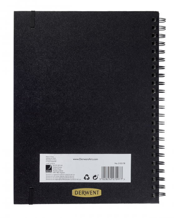 CAIET SPIRA PENTRU SCHITE SI DESEN A4 56 FILE 165G CU MAPA PROFESSIONAL DERWENT [2]