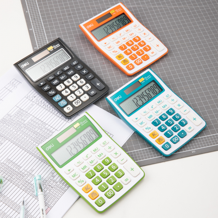 CALCULATOR BIROU 12DIG ALB-ALBASTRU 1238 DELI [4]