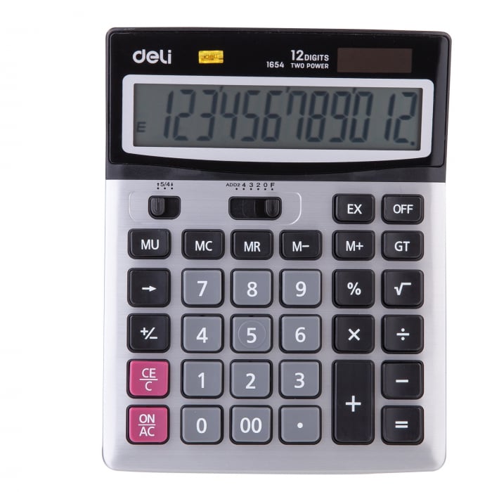 CALCULATOR BIROU 12DIG METAL 1654 DELI [1]