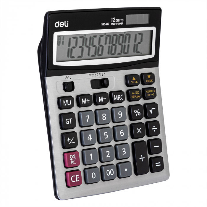 CALCULATOR BIROU 12DIG METAL 1654C DELI [2]