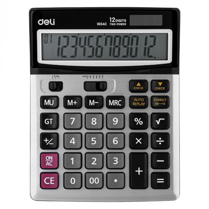 CALCULATOR BIROU 12DIG METAL 1654C DELI [1]