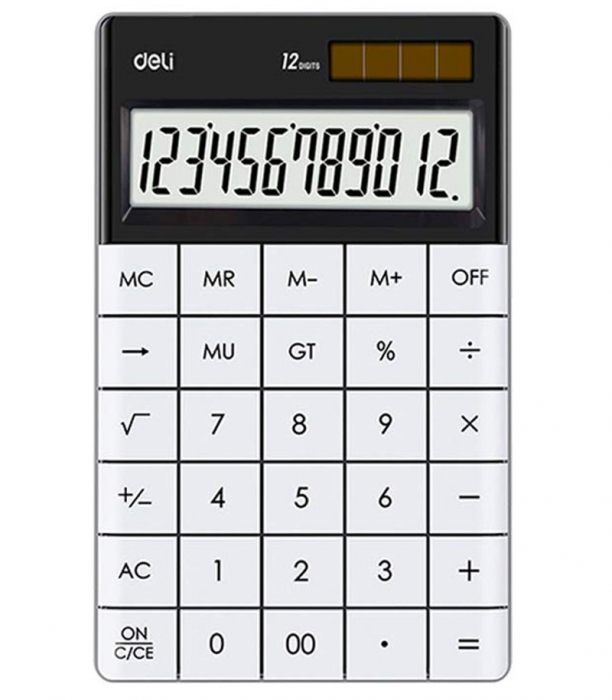 CALCULATOR BIROU 12DIG MODERN ALB DELI [1]