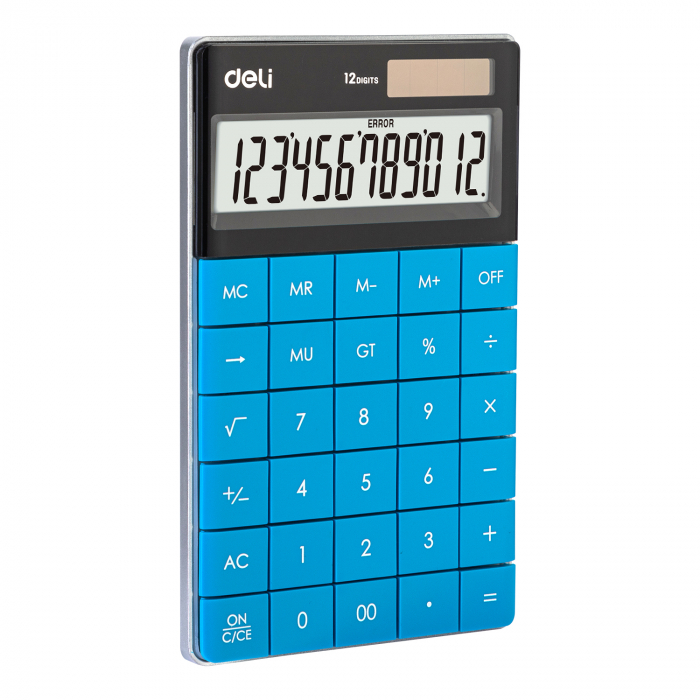 CALCULATOR BIROU 12DIG MODERN ALBASTRU DELI [2]