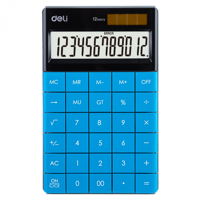 CALCULATOR BIROU 12DIG MODERN ALBASTRU DELI [1]