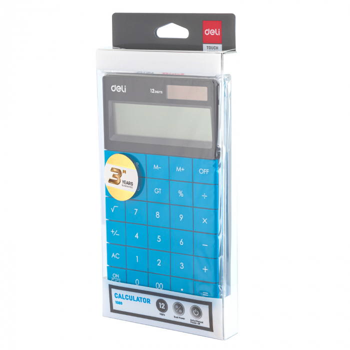 CALCULATOR BIROU 12DIG MODERN ALBASTRU DELI [5]