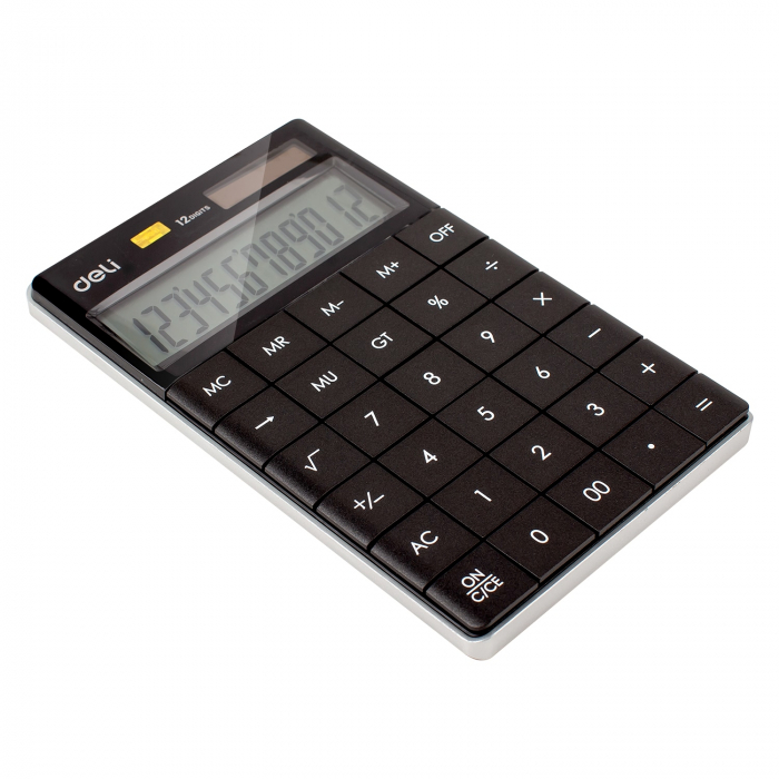 CALCULATOR BIROU 12DIG MODERN NEGRU DELI [5]