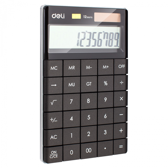 CALCULATOR BIROU 12DIG MODERN NEGRU DELI [4]