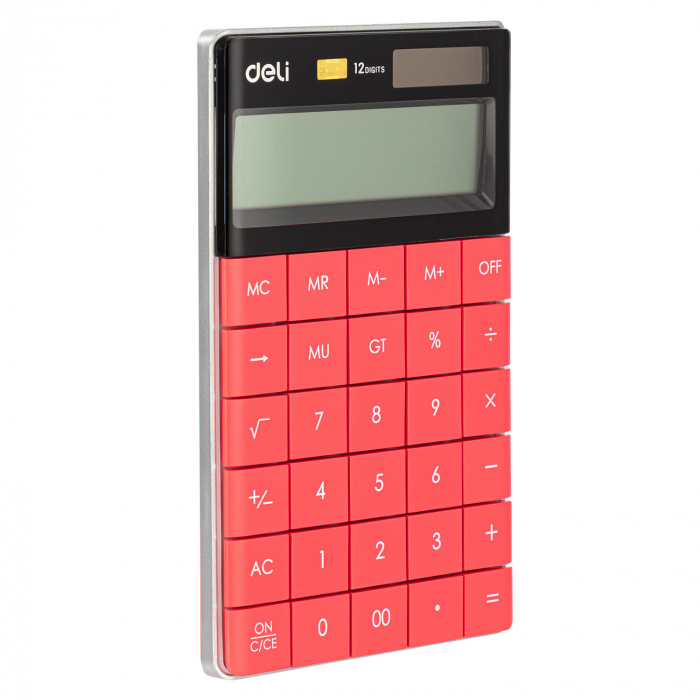 CALCULATOR BIROU 12DIG MODERN ROSU DELI [1]