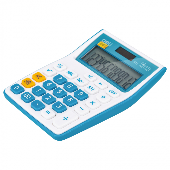 CALCULATOR BUZUNAR 12DIG ALB-ALBASTRU 1122 DELI [3]