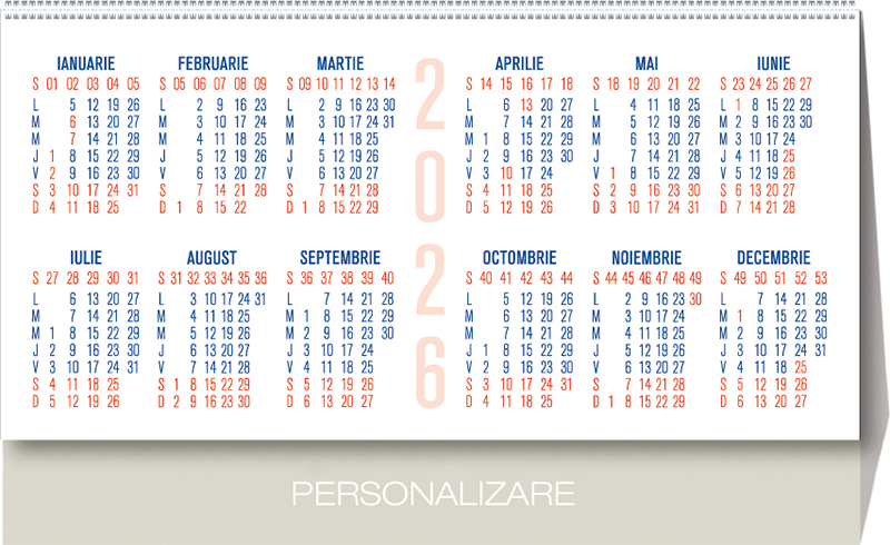 Calendar de birou Triptic - 12 file, CA [3]