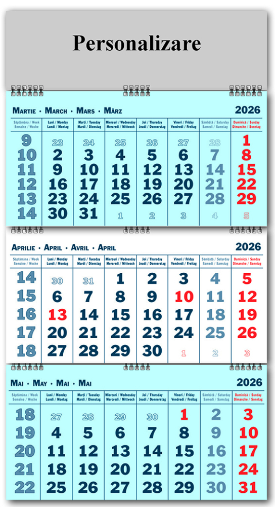 Calendar de perete Triptic pliabil, CT [1]