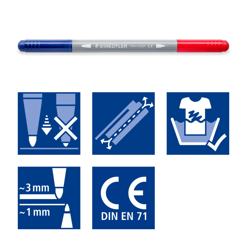 CARIOCA 2 CAPETE STAEDTLER, 1M 3MM CULORI DIFERITE 10/SET [6]