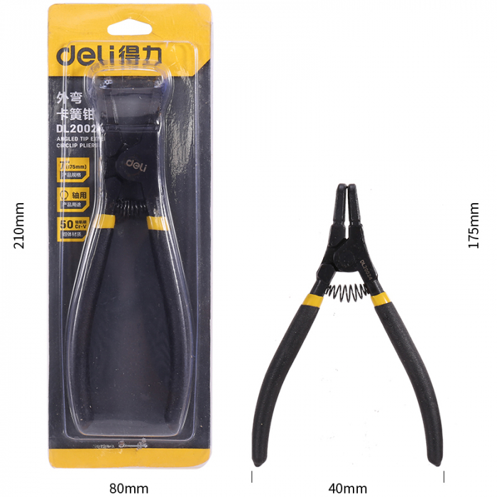 CLESTE CU VARF SUBTIRE CURBAT 7 INCH NEGRU DL20024 DELI [3]