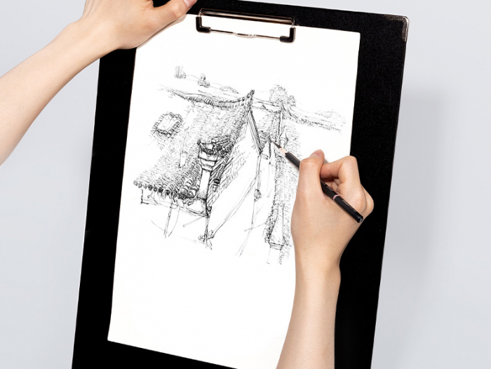 CLIPBOARD RIGID PENTRU SKETCHING 36 x 39 CM NEGRU DMAST BY PEBEO [4]