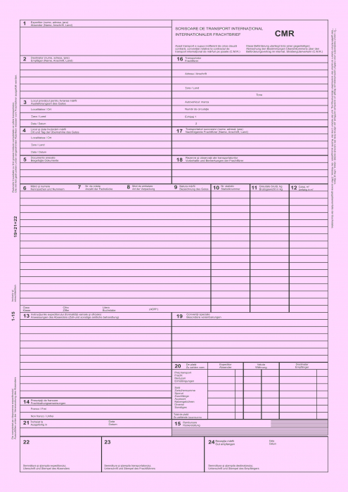 CMR  autocopiativ A4 - Scrisoare de transport international  , 3 ex.(3 x 50 seturi) [2]