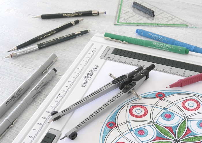 COMPAS QUICK-SET GRIP ARGINTIU FABER-CASTELL [3]