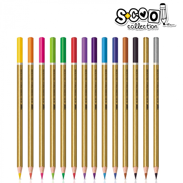 Creioane Color,Auriu,Argintiu, 14 Culori/Set - S-COOL [2]