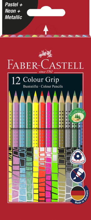 CREIOANE COLORATE 12 CULORI SPECIALE GRIP FABER-CASTELL [1]