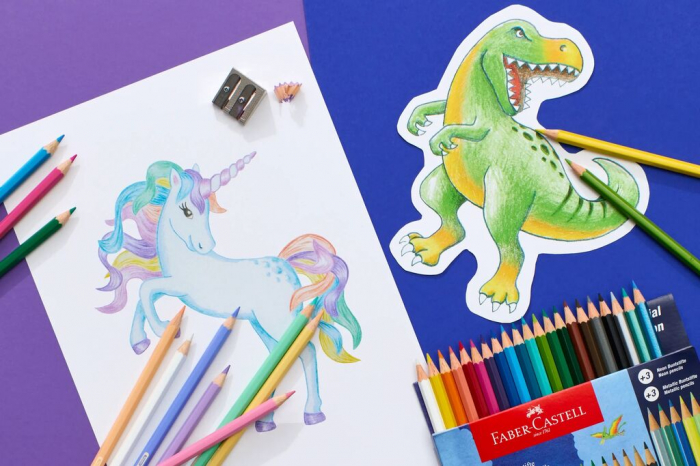 CREIOANE COLORATE 18+6 CULORI DINOZAURI FABER-CASTELL [3]