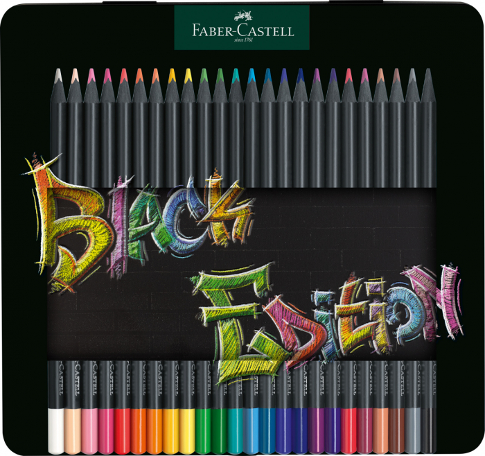 CREIOANE COLORATE 24 CULORI BLACK EDITION CUTIE METAL FABER-CASTELL [1]