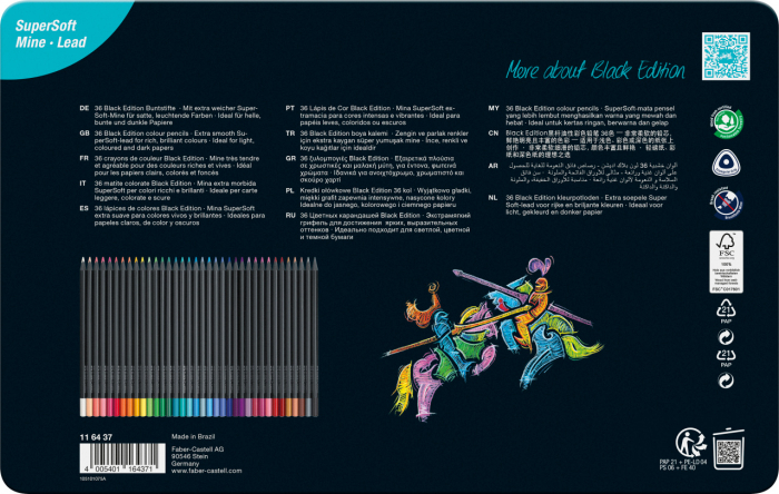 CREIOANE COLORATE 36 CULORI BLACK EDITION CUTIE METAL FABER-CASTELL [5]