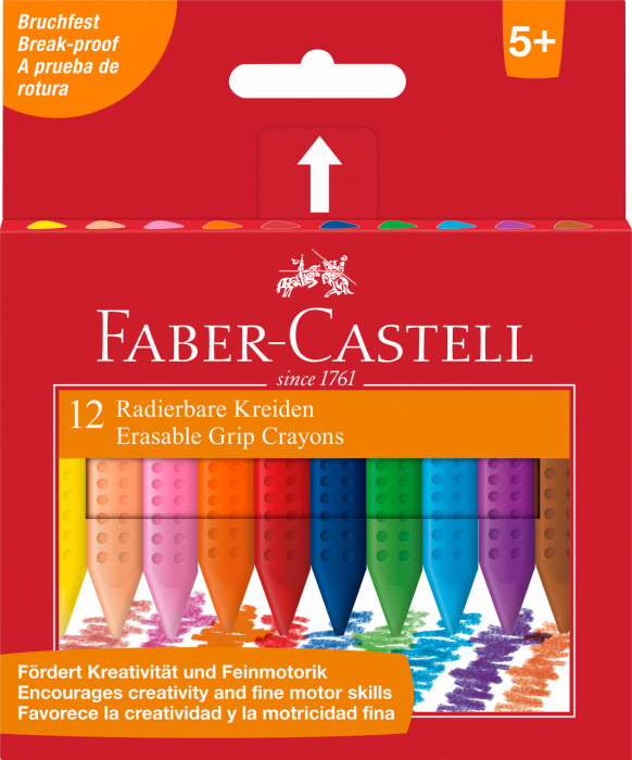 CREIOANE COLORATE PLASTIC 12 CULORI GRIP FABER-CASTELL [1]