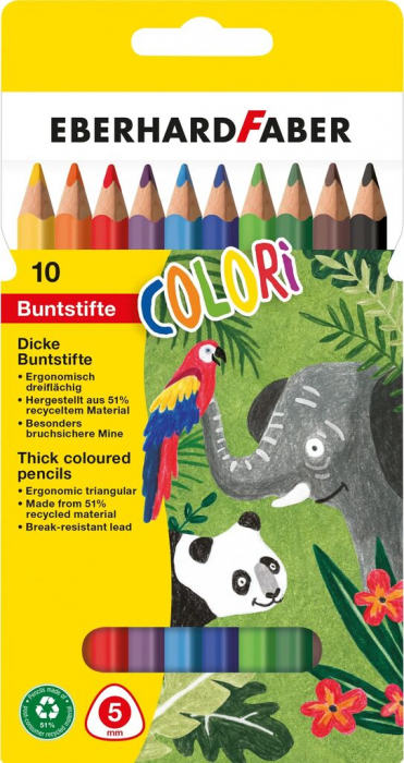 CREIOANE COLORATE PLASTIC JUMBO 10 CULORI EBERHARD FABER [1]