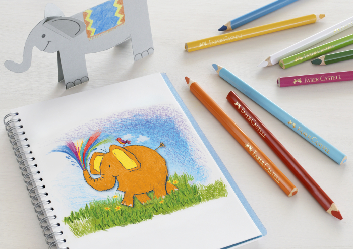 CREIOANE COLORATE TRIUNGHIULARE JUMBO 12 CULORI FABER-CASTELL [2]