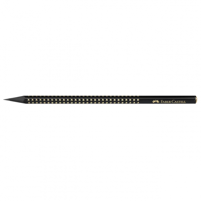 CREION GRAFIT B GRIP SPARKLE LEMN NEGRU MIDNIGHT GOLD FABER-CASTELL [2]