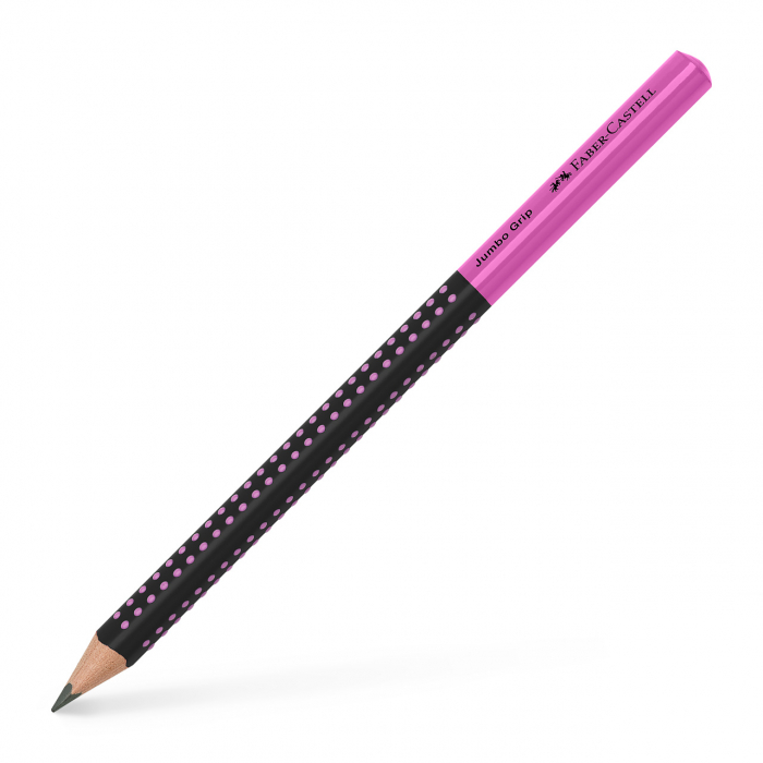 CREION GRAFIT B JUMBO GRIP TWO TONE NEGRU-ROZ 2022 FABER-CASTELL [1]