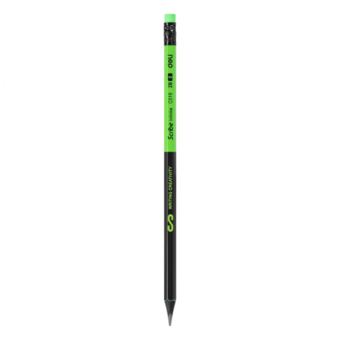 CREION GRAFIT CU GUMA LEMN NEGRU 2B DELI [2]