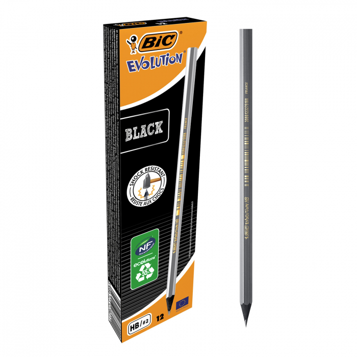 CREION GRAFIT HB FARA GUMA EVOLUTION BLACK 12/CUT BIC [2]