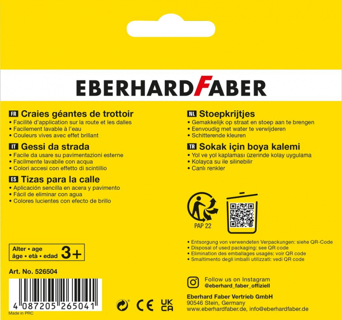 CRETA 6 CULORI GLITTER DESEN ASFALT EBERHARD FABER [2]