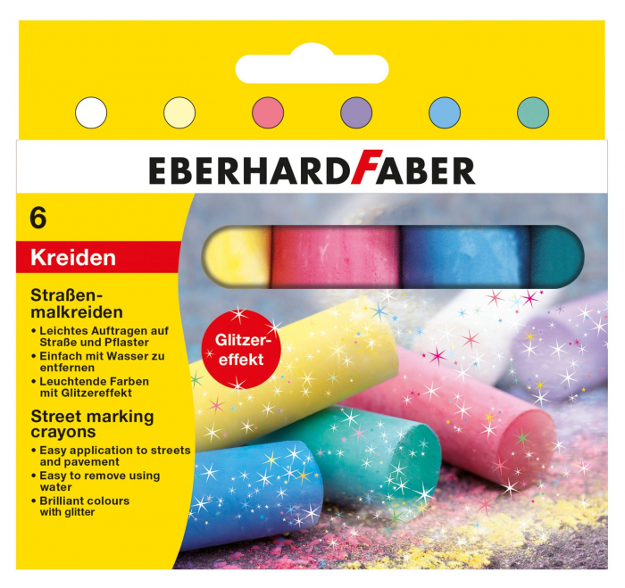 CRETA 6 CULORI GLITTER DESEN ASFALT EBERHARD FABER [1]
