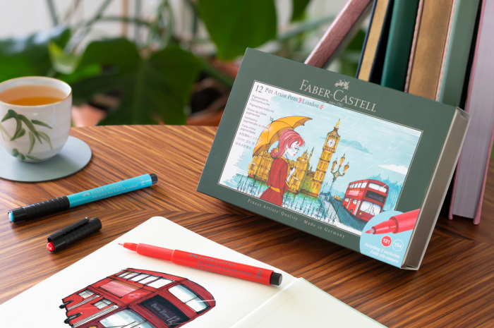 CUTIE 12 CULORI PITT ARTIST PEN CITIES LONDON FABER-CASTELL [5]
