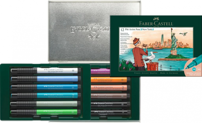 CUTIE 12 CULORI PITT ARTIST PEN CITIES NEW YORK FABER-CASTELL [3]