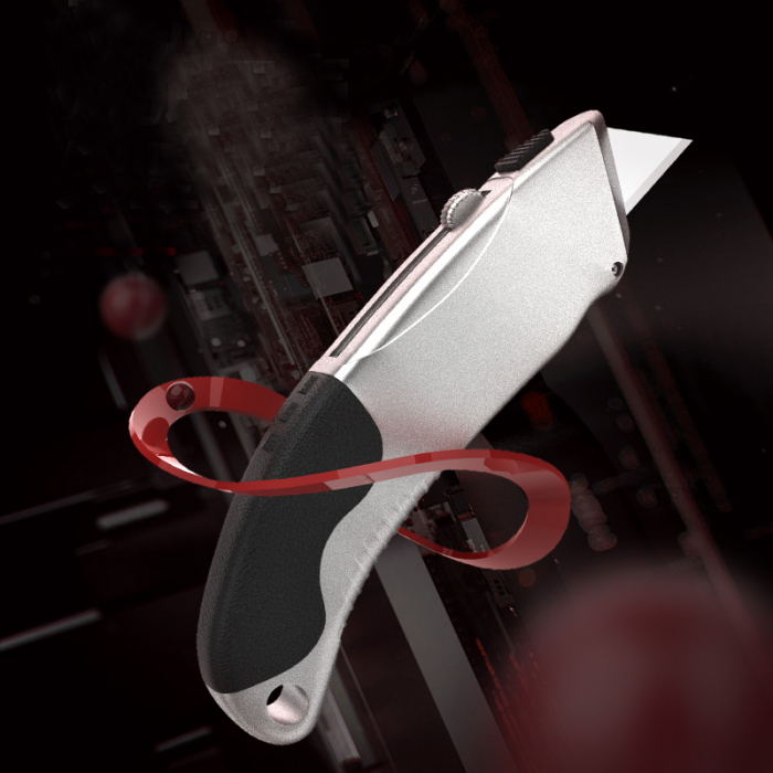CUTTER UTILITAR PROFESIONAL CU GRIP ALUMINIU DELI [2]