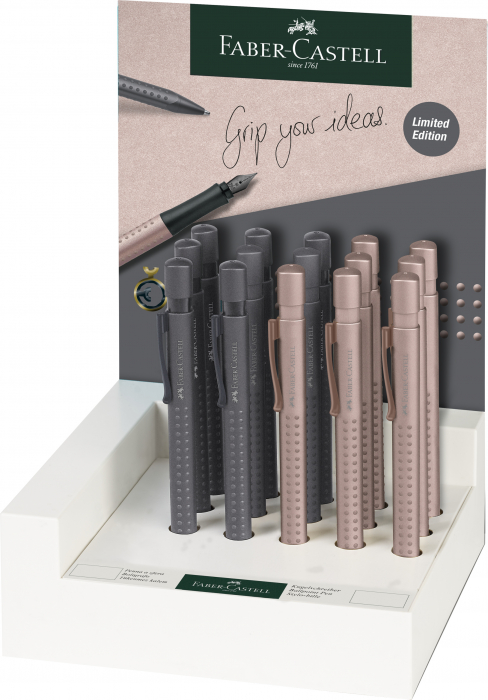 DISPLAY 15 BUC PIX GRIP 2011 ROSE CUPRU&GRI ANTR. FABER-CASTELL [1]