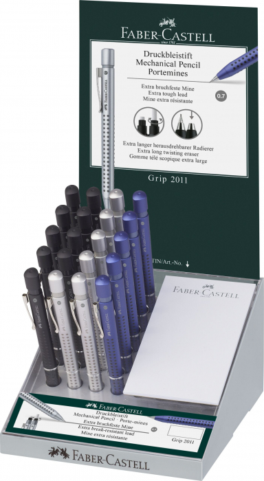 DISPLAY 20 BUC CREION MECANIC 0.7MM DIVERSE CULORI GRIP 2011 FABER CASTELL [1]
