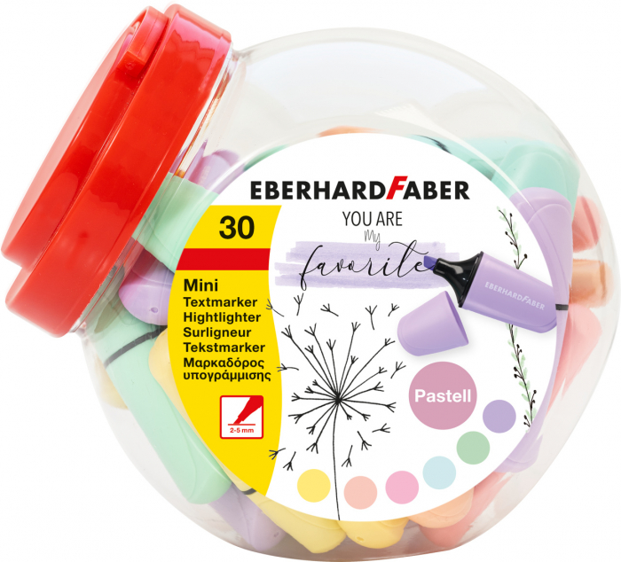 DISPLAY 30 BUC TEXTMARKER MINI PASTEL EBERHARD FABER [1]
