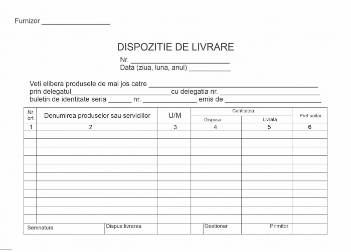 Dispozitie de livrare, autocopiativa, A5, 2 ex.(2 x 50 seturi) [1]