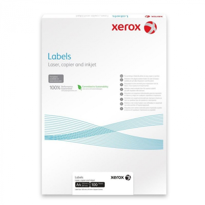 ETICHETE 4/A4 105*148.5MM COLTURI DREPTE 100/TOP XEROX [1]
