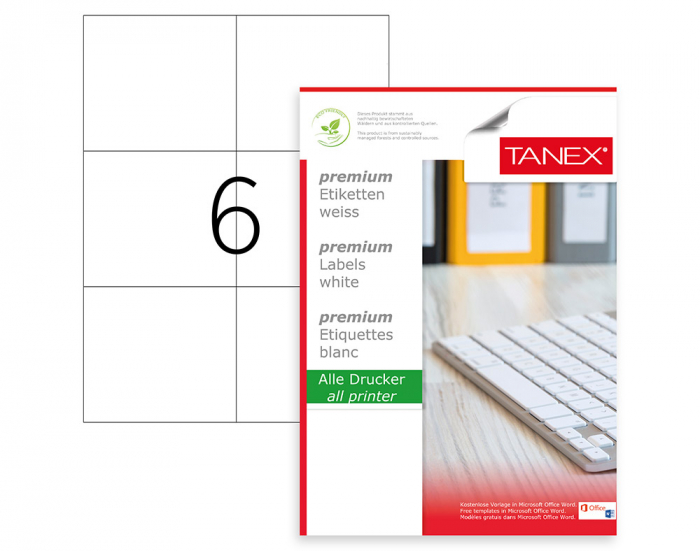 ETICHETE 6/A4 105*99MM COLTURI DREPTE 100/TOP TANEX [1]