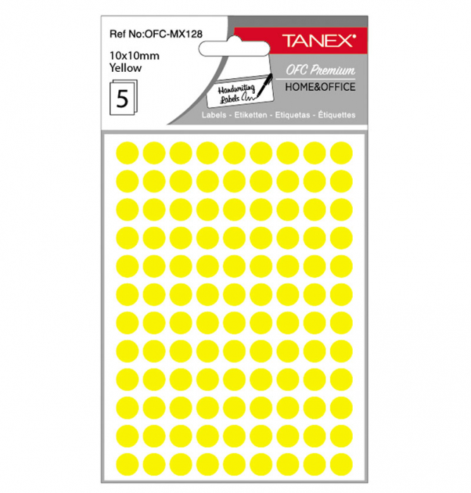 ETICHETE ROTUNDE 10MM GALBENE 540/TIPLA TANEX [1]