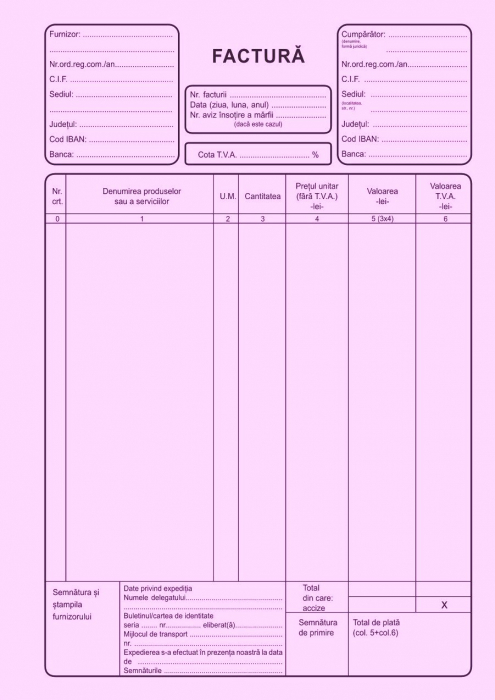 Facturier autocopiativ cu TVA, A4 , 3 ex.(3 x 50 seturi)  personalizat [2]
