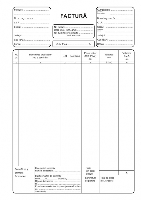 Facturier autocopiativ cu TVA, A4 , 3 ex.(3 x 50 seturi)  personalizat [1]